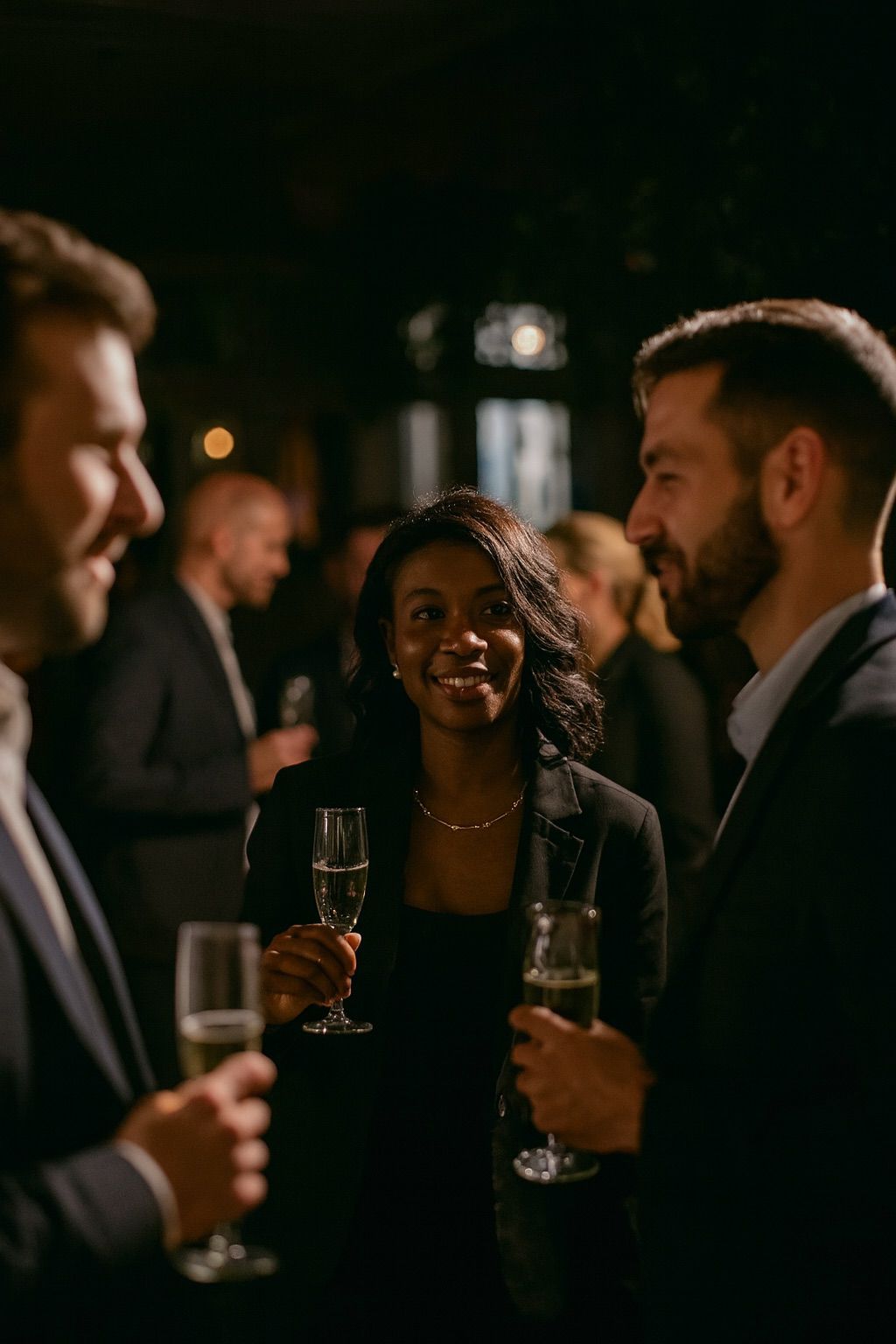 Boardroom planning with skyline view